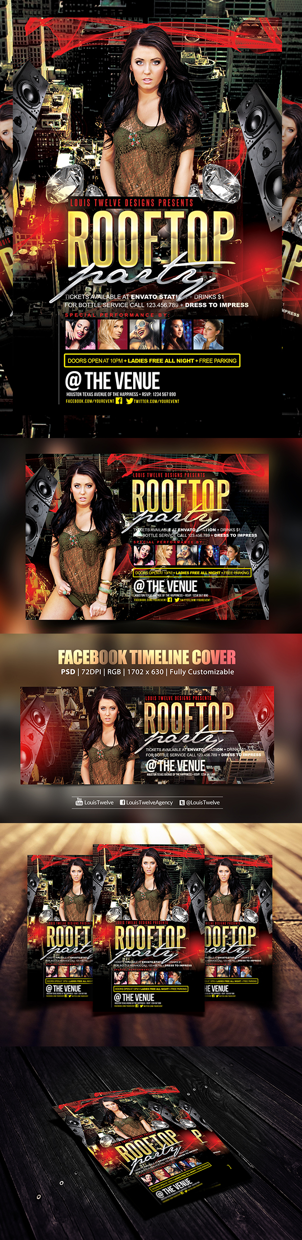 Rooftop Party | Flyer + FB Cover