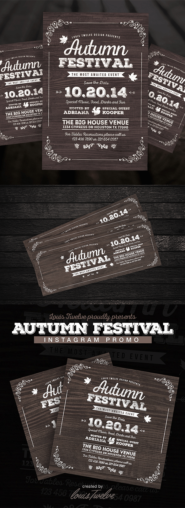 Vintage Autumn Festival Flyer + Social Promos